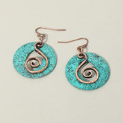 Boho Filigree Swirl Circle Drop Dangle Earrings