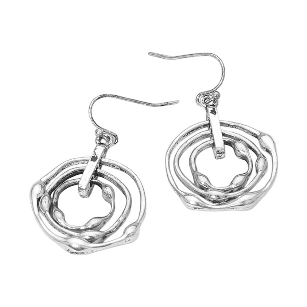 Abstract Layered Circle Drop Earrings