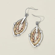 Metal Layered Teardrop Drop Earrings