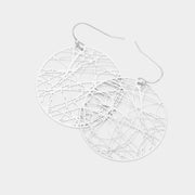Brass Metal Round Dangle Earrings