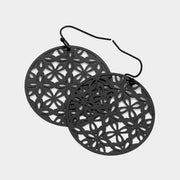 Abstract Pattern Circle Metal Filigree Dangle Earrings