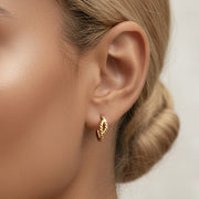 14K Gold Dipped Textured Mini Huggie Hoop Earrings