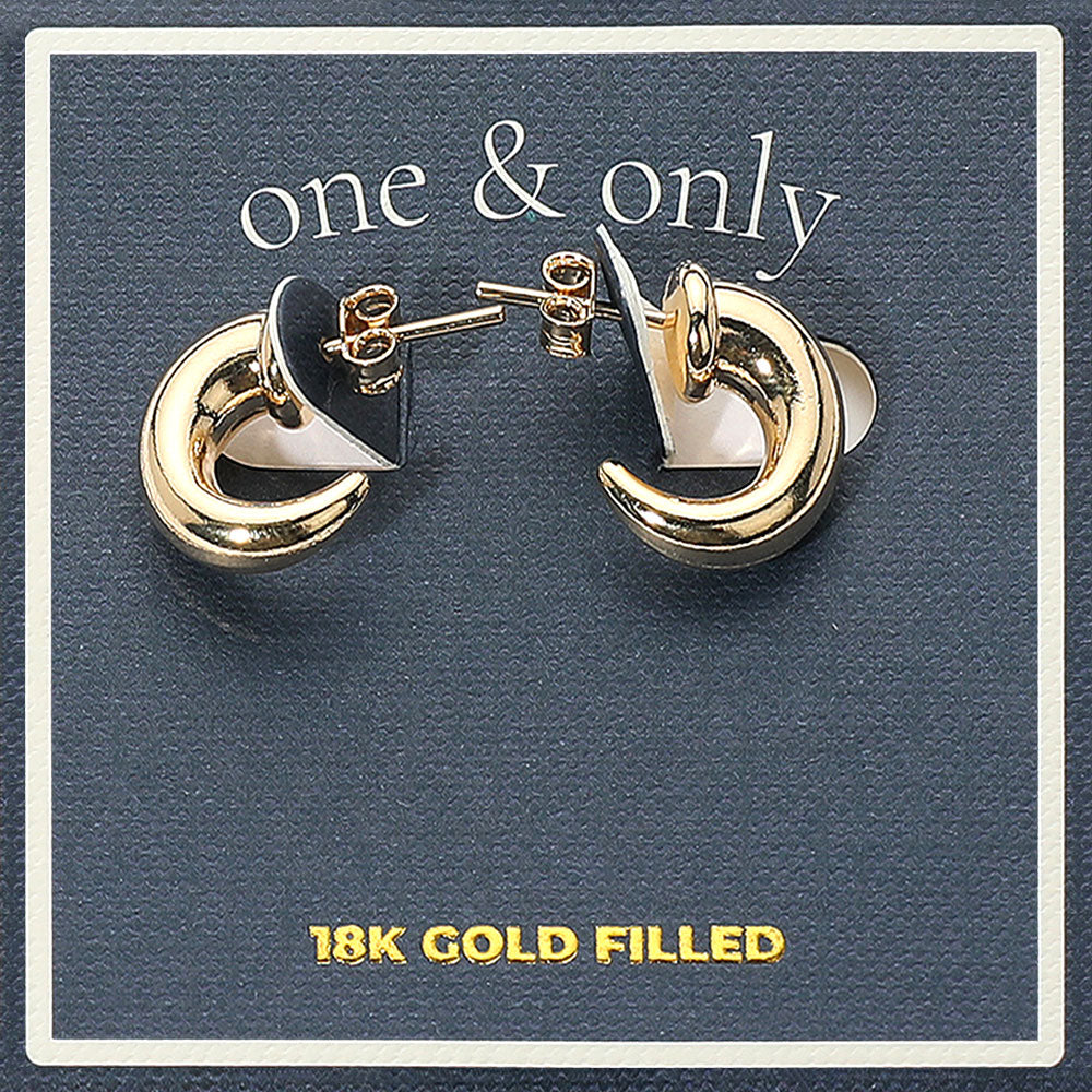 18K Gold Filled Mini Horn Hoop Earrings