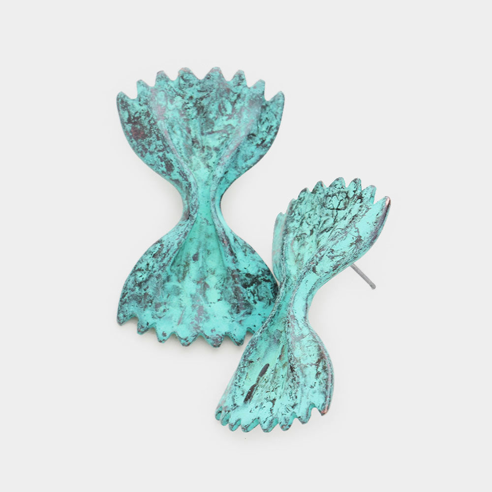 Farfalle Pasta Metal Earrings