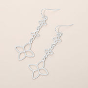 Textured Metal Floral Link Drop Earrings
