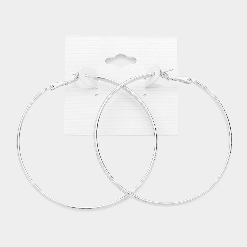 2.3 Inch Metal Hoop Earrings