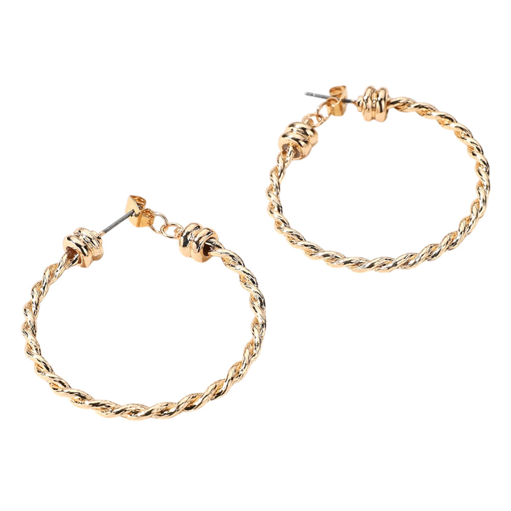Metal Rope Hoop Earrings