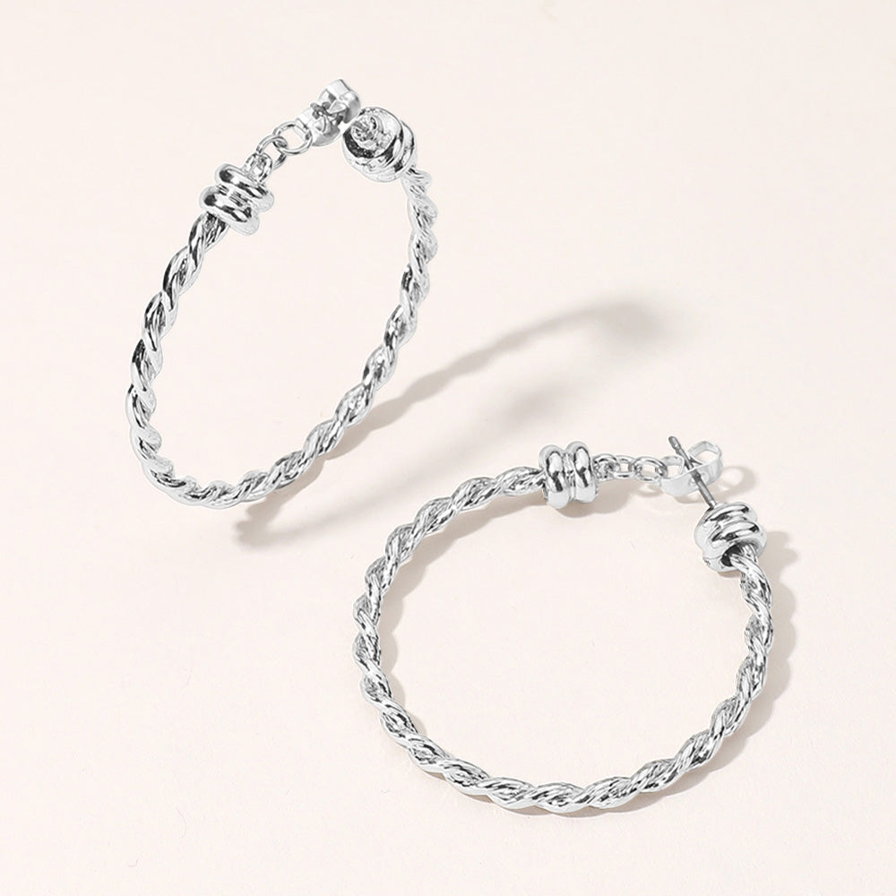 Metal Rope Hoop Earrings