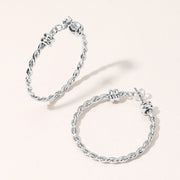 Metal Rope Hoop Earrings