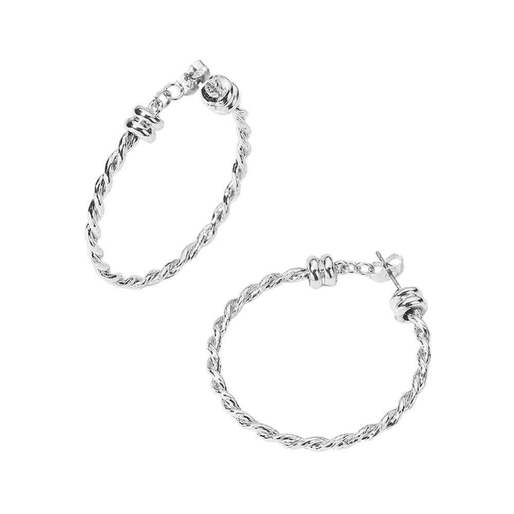 Metal Rope Hoop Earrings