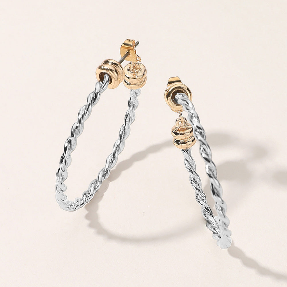 Metal Rope Hoop Earrings