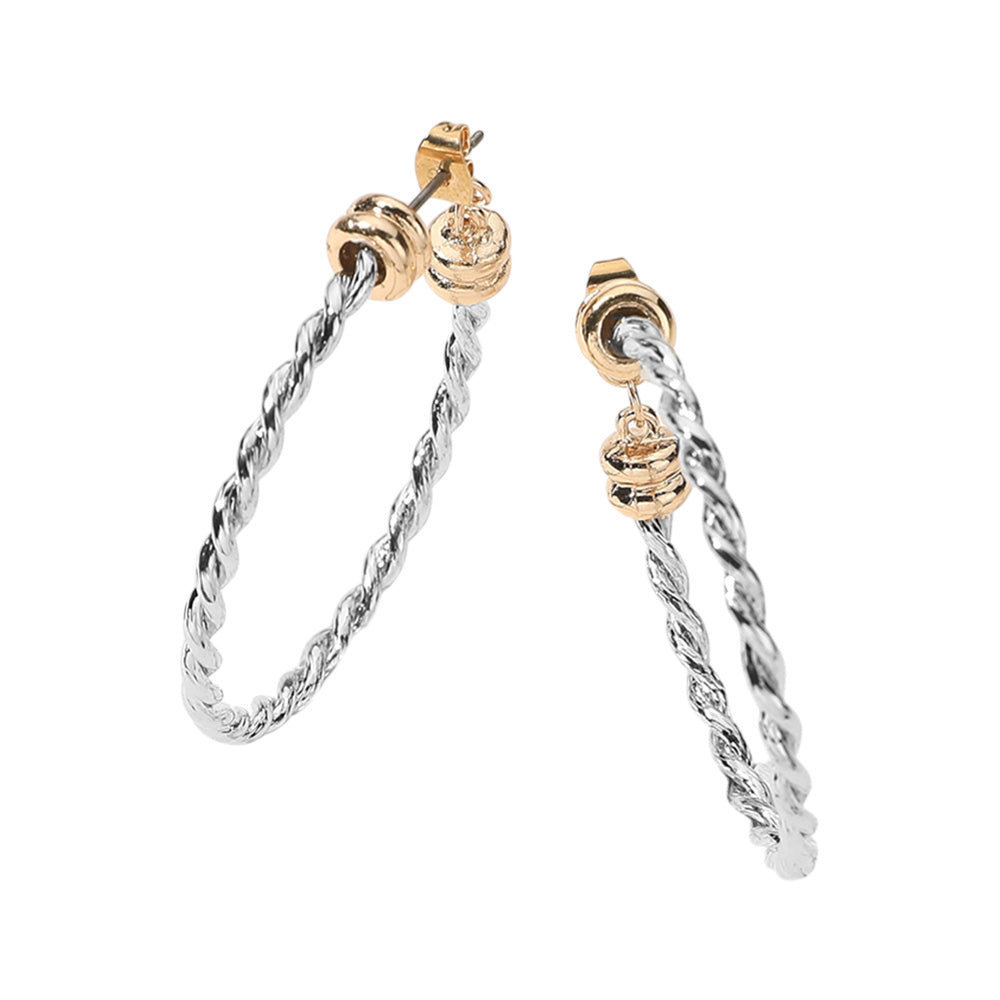 Metal Rope Hoop Earrings