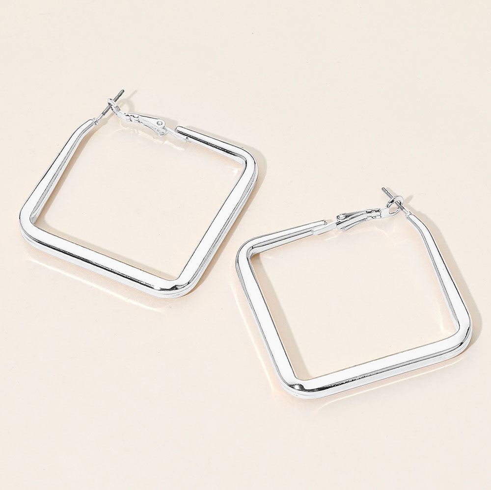 Metal Square Hoop Earrings