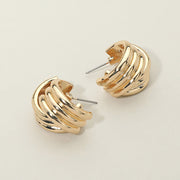 Chunky Textured Twisted Hoop Earrings