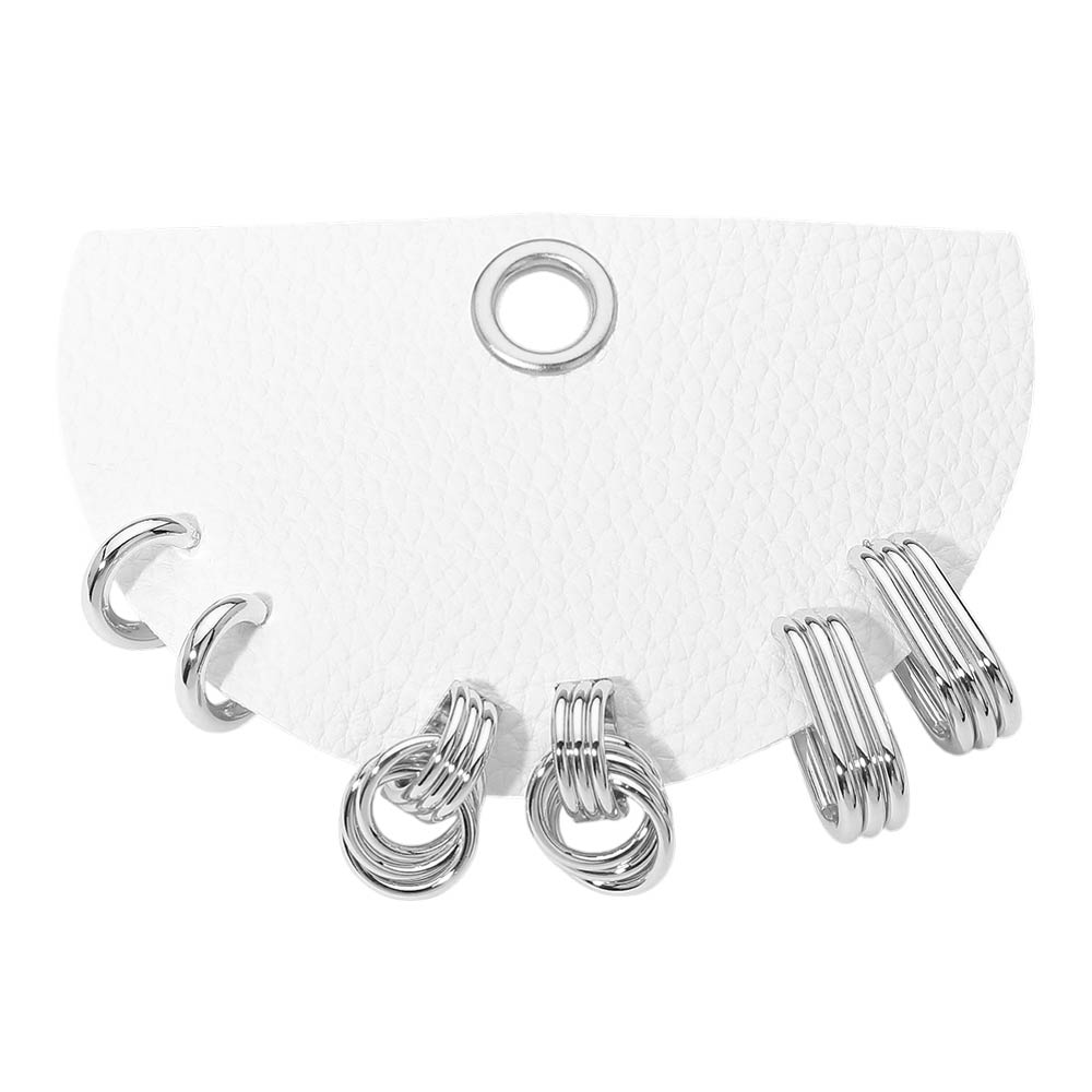 3Pairs - Textured Metal Mini Hoop Earrings