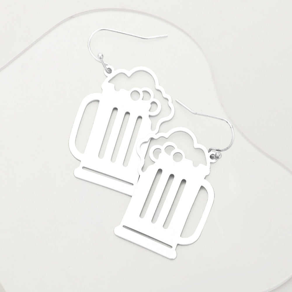 Beer Shaped Metal Earrings