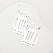 Beer Shaped Metal Earrings