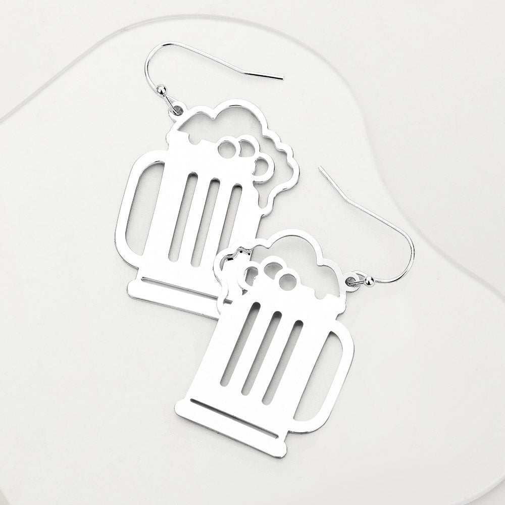 Beer Shaped Metal Earrings