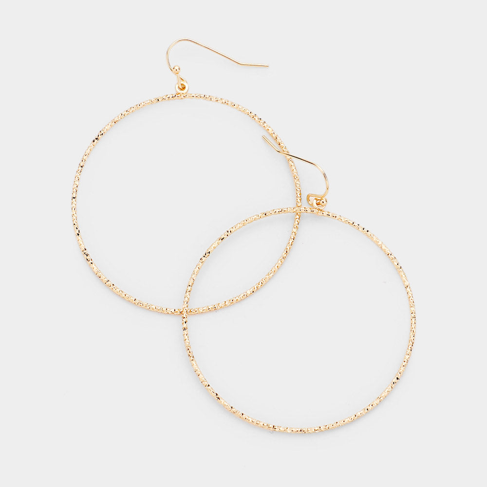 Open Circle Metal Dangle Earrings