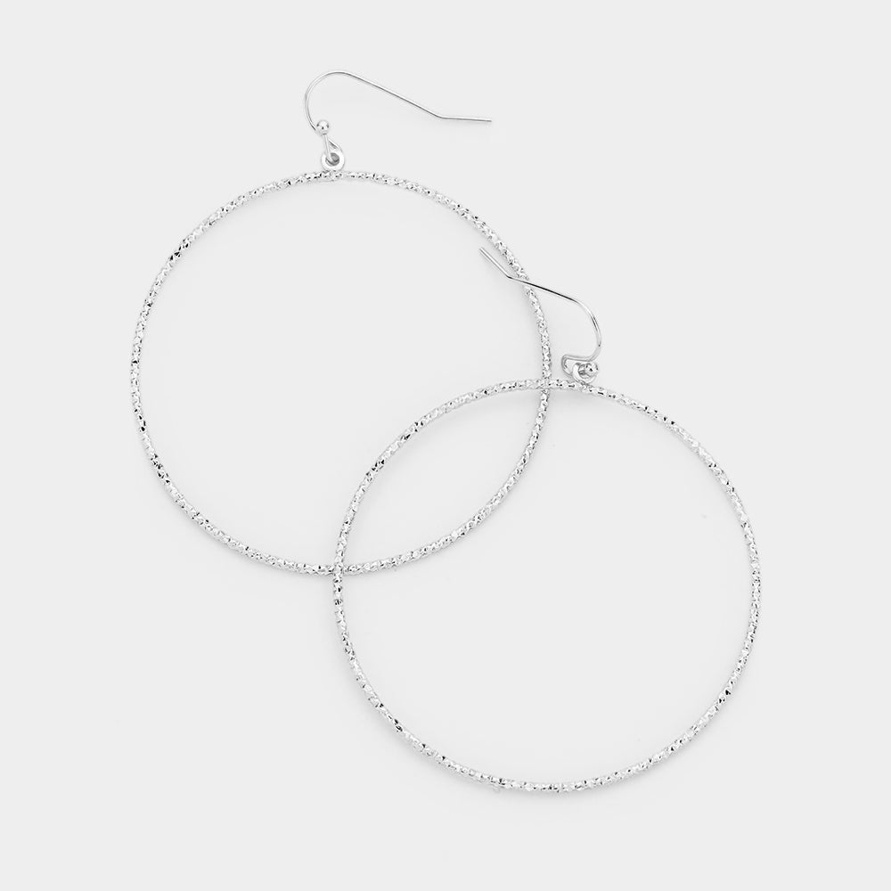 Open Circle Metal Dangle Earrings