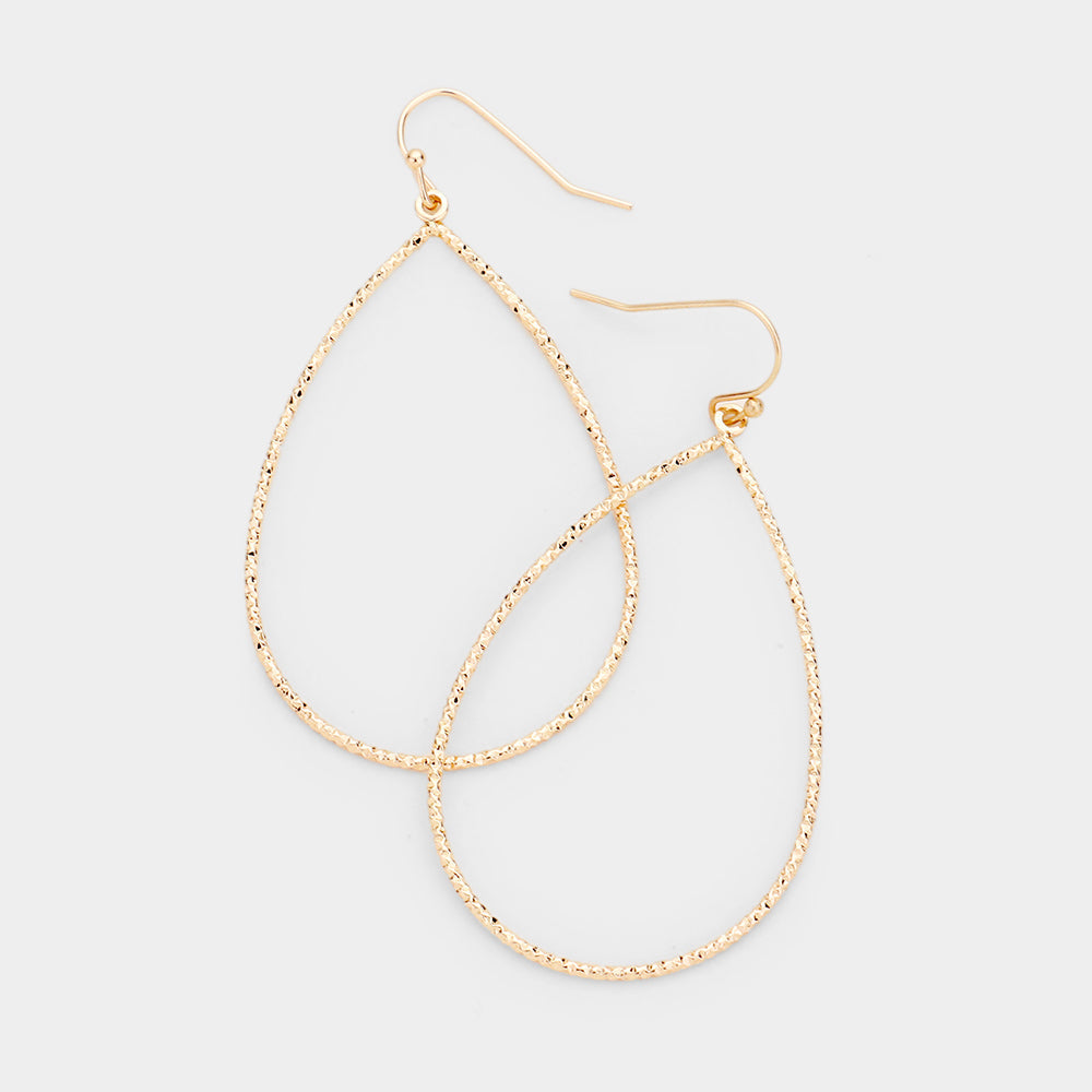 Open Teardrop Metal Dangle Earrings