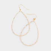 Open Teardrop Metal Dangle Earrings