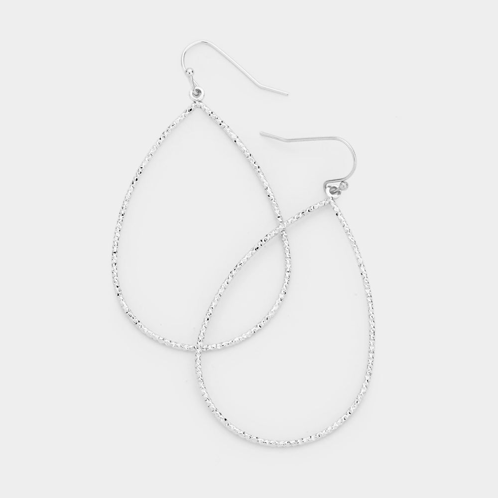 Open Teardrop Metal Dangle Earrings