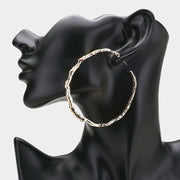 Textured Irregular Metal Hoop Earrings