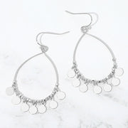 Boho Metal Coin Charm Beaded Teardrop Earrings