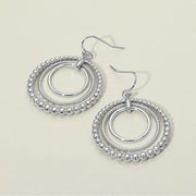 Metal Bubble Layered Hoop Dangle Earrings