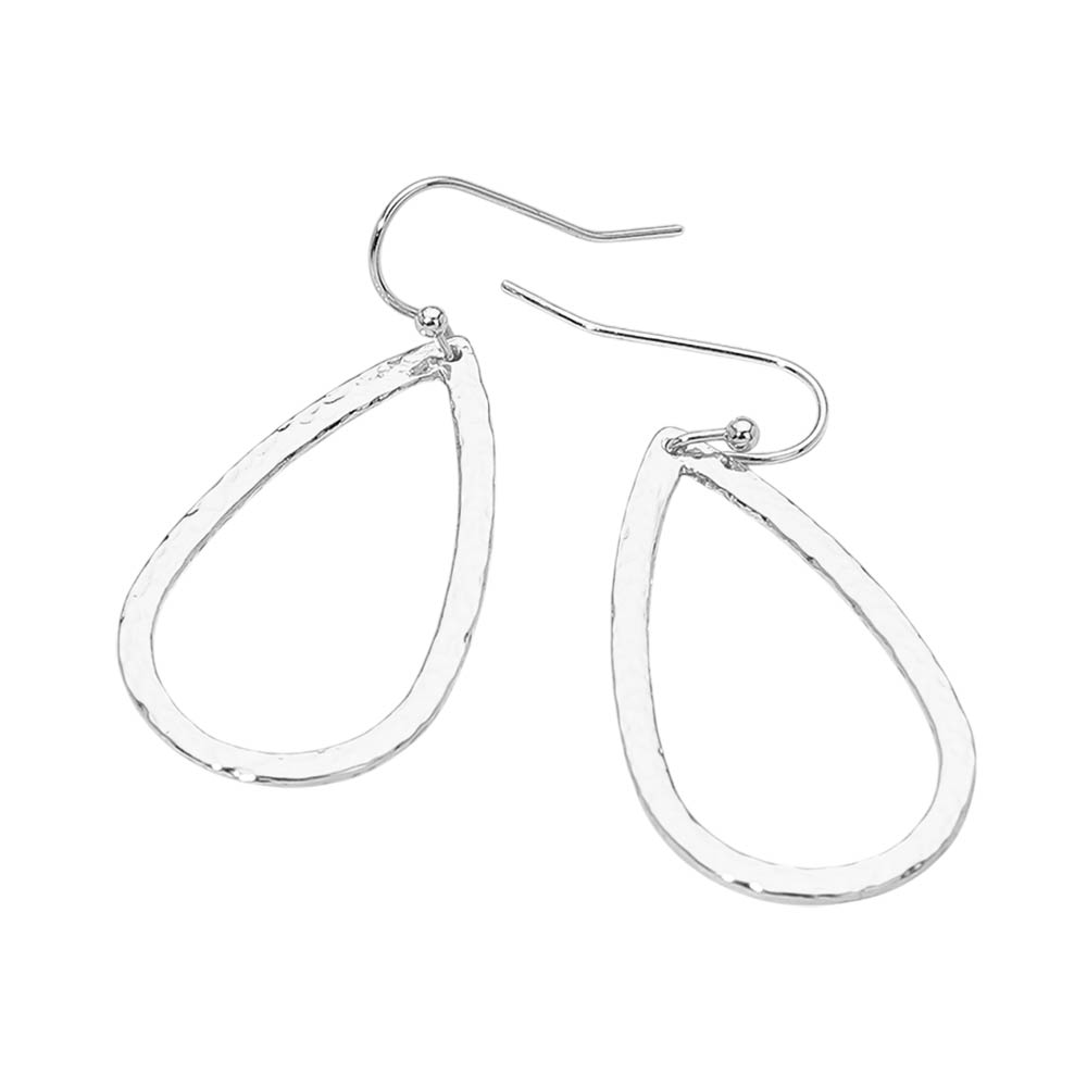Geometric Metal Open Teardrop Drop Earrings