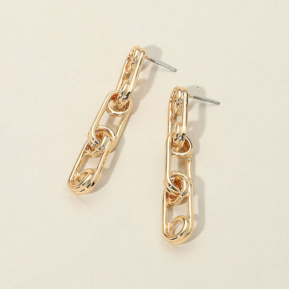 14K Gold Dipped Chain Drop Earrings