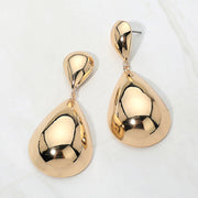 Bold Polished Metal Teardrop Earrings