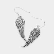 Antique Metal Angel Wing Dangle Earrings