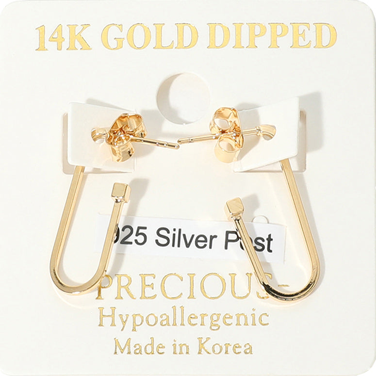 14K Gold Dipped Hypoallergenic Mini Oval Hoop Earrings
