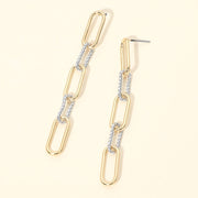 Metal Geometric Chain Link Drop Earrings