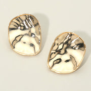 Hammered Metal Organic Shape Plate Earrings