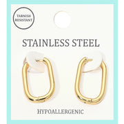Stainless Steel Geometric Huggie Hoop Earrings