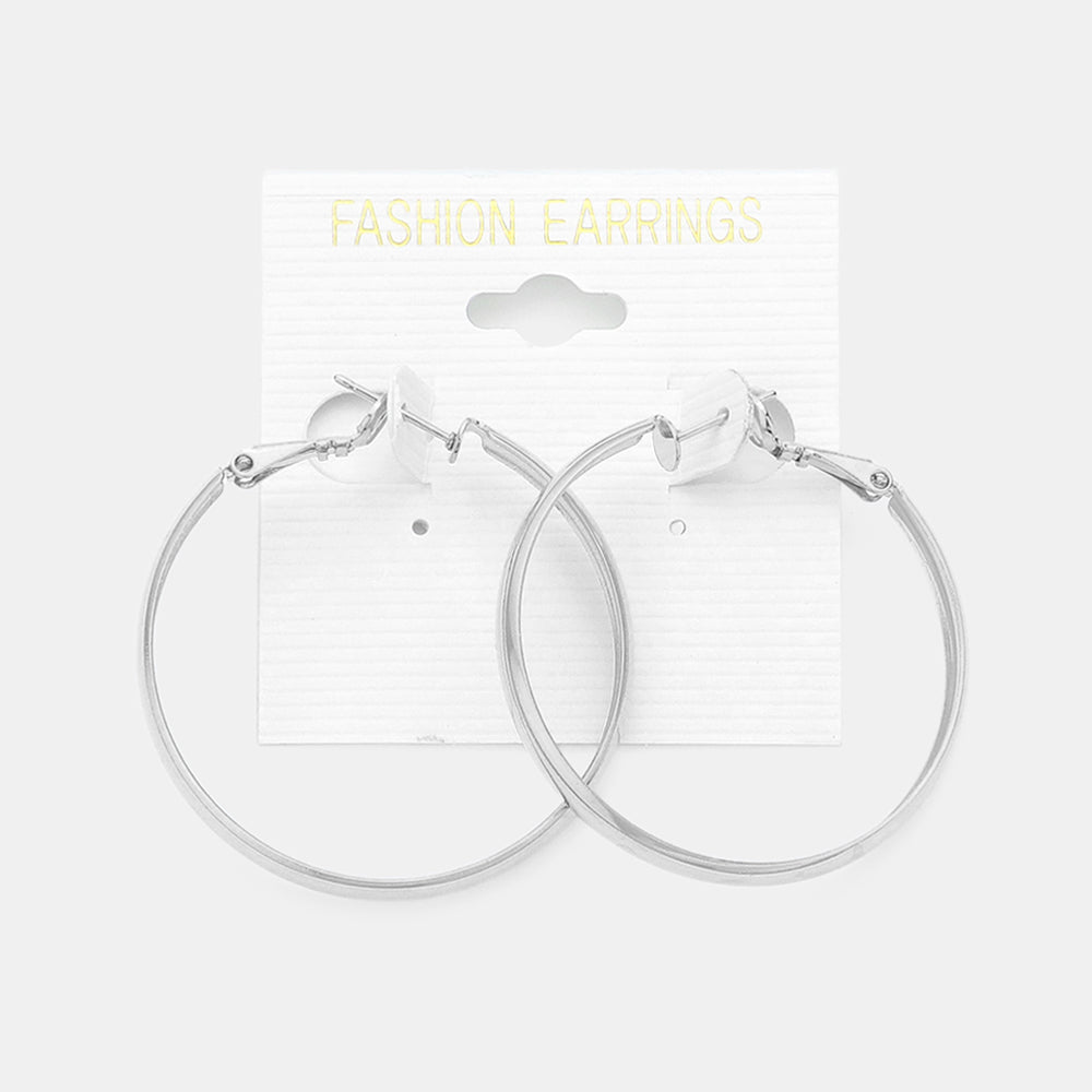 1.6 Inch Metal Hoop Earrings