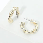 14K Gold Plated Twisted Hoop Earrings