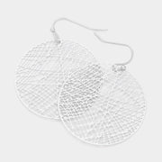 Filigree Metal Disc Dangle Earrings