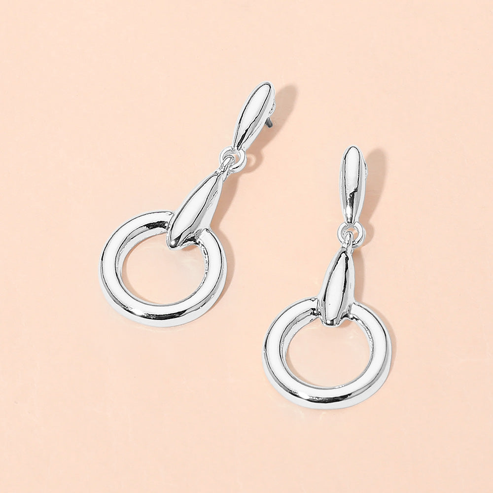 Modern Circle Drop Earrings