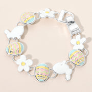 Enamel Easter Bunny Egg Flower Link Magnetic Bracelet