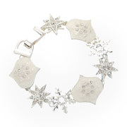 Rhinestone Embellished Petal Star Snowflake Link Magnetic Bracelet