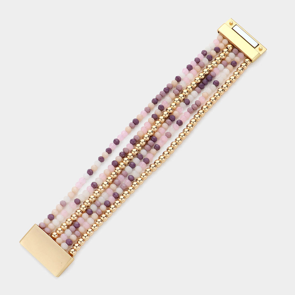 Multi Beaded Layered Magnetic Bracelet