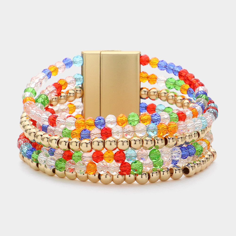Multi Beaded Layered Magnetic Bracelet