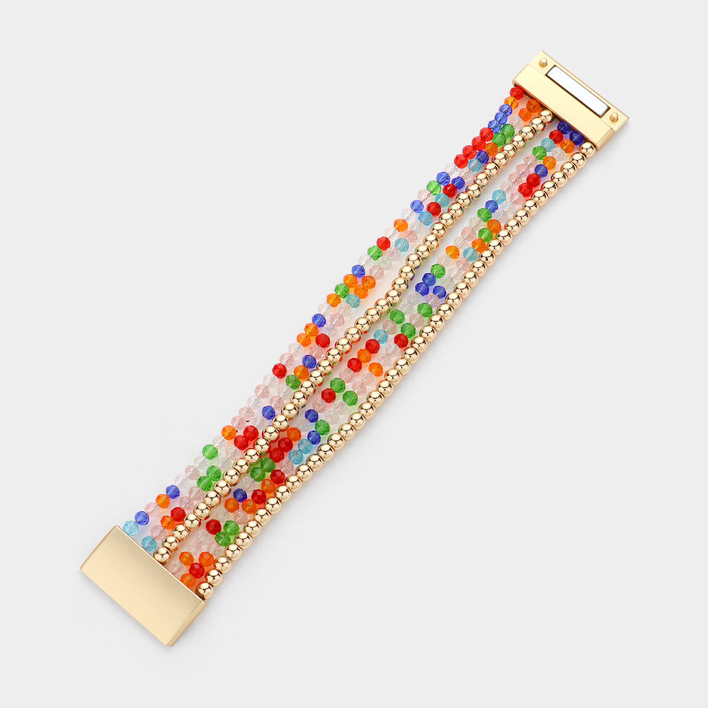 Multi Beaded Layered Magnetic Bracelet
