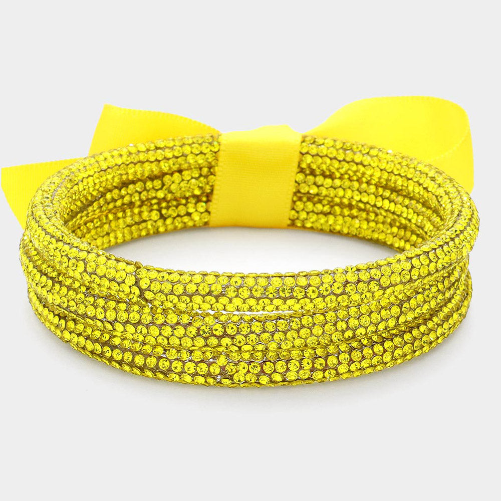 3PCS - Rhinestone Pave Bangle Layered Bracelets