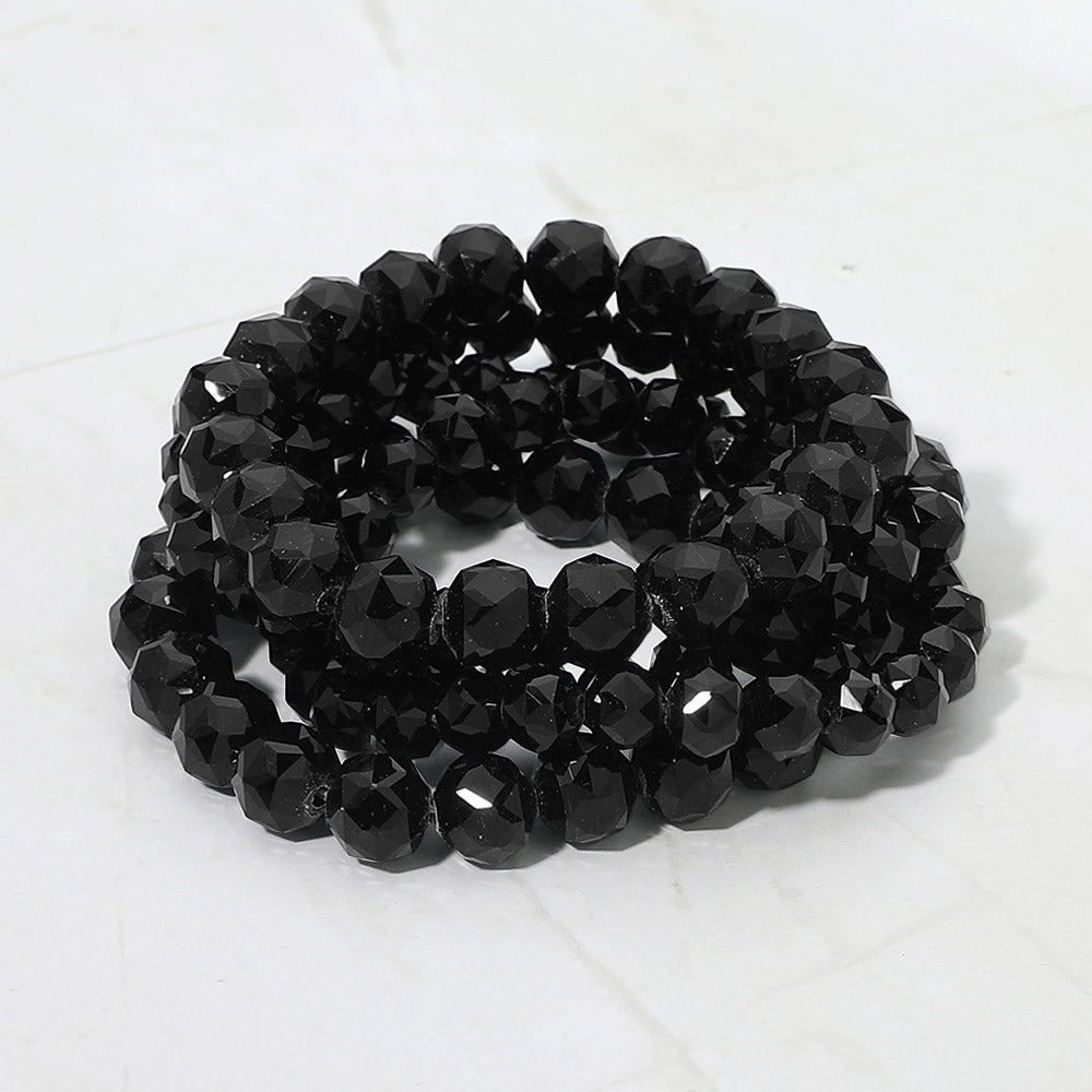 5PCS - Faceted Beaded Stretch Multi Layered Bracelets