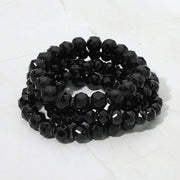 5PCS - Faceted Beaded Stretch Multi Layered Bracelets
